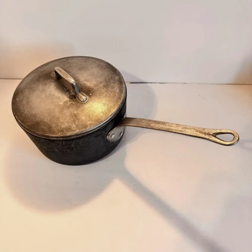 Vintage Magnalite GHC 3 Quart Sauce Pot Pan Anodized Cast Aluminum Lid USA Made.